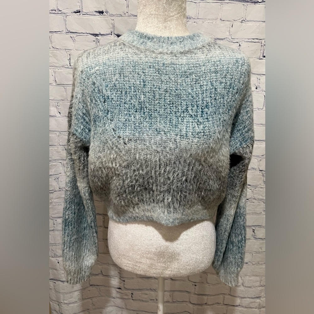 Wild Fable S Blue Cropped Sweater SOFT FUZZY Nylon Acrylic $28 NWT